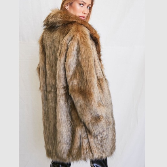 faux fur longline coat - Picture 4 of 4